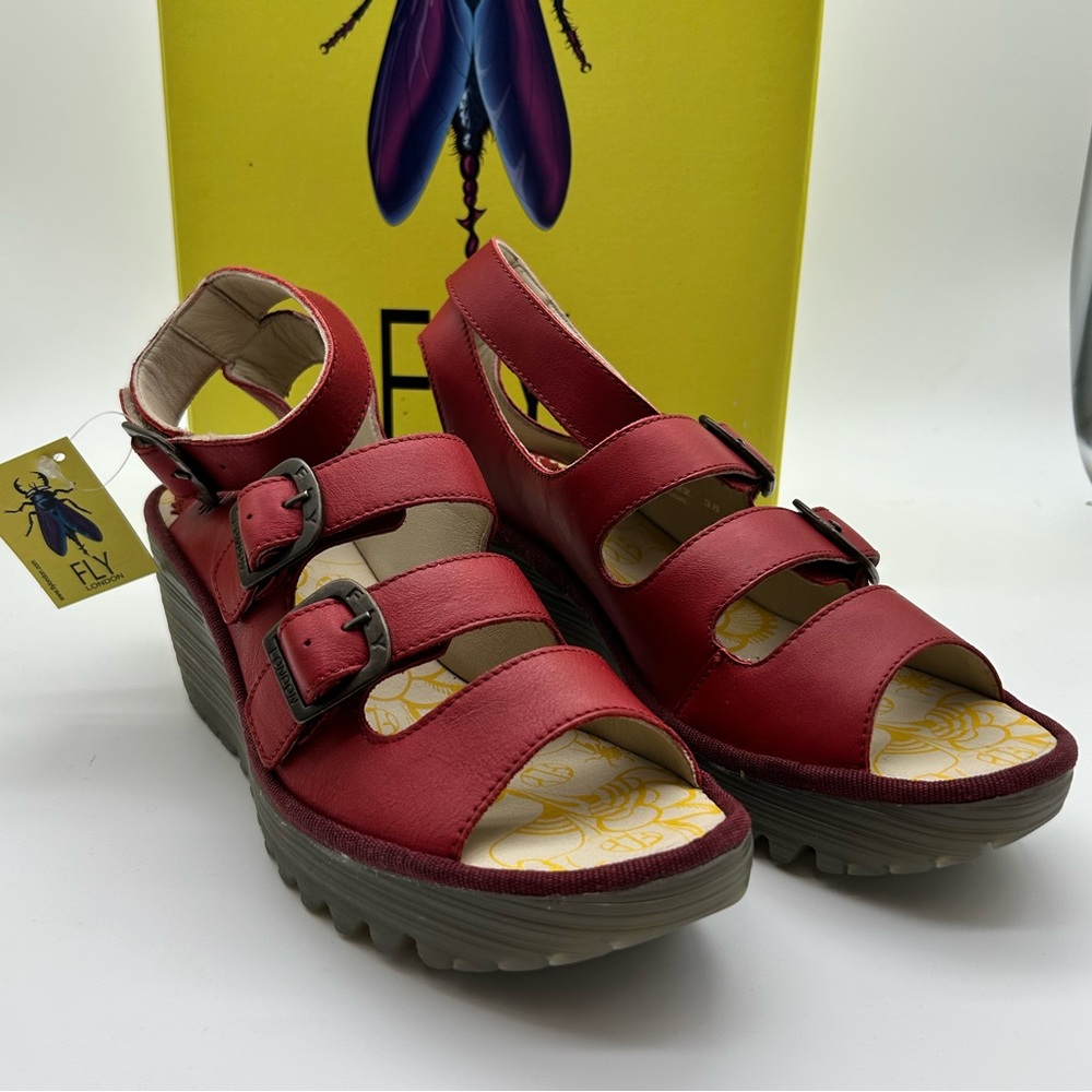 Fly London Women's Red Strap Sandals